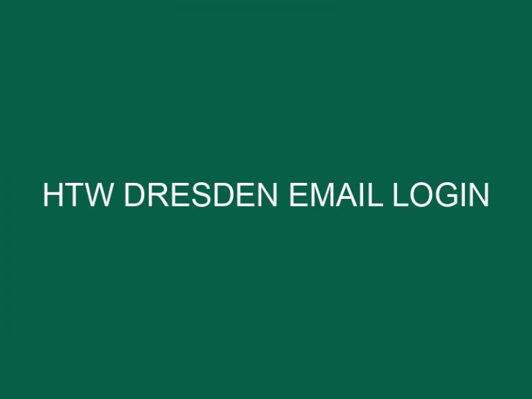 Htw Dresden Email Login