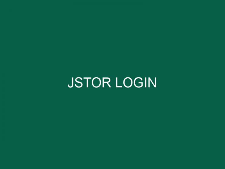 Jstor Login