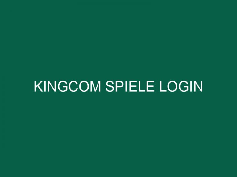 Kingcom Spiele Login