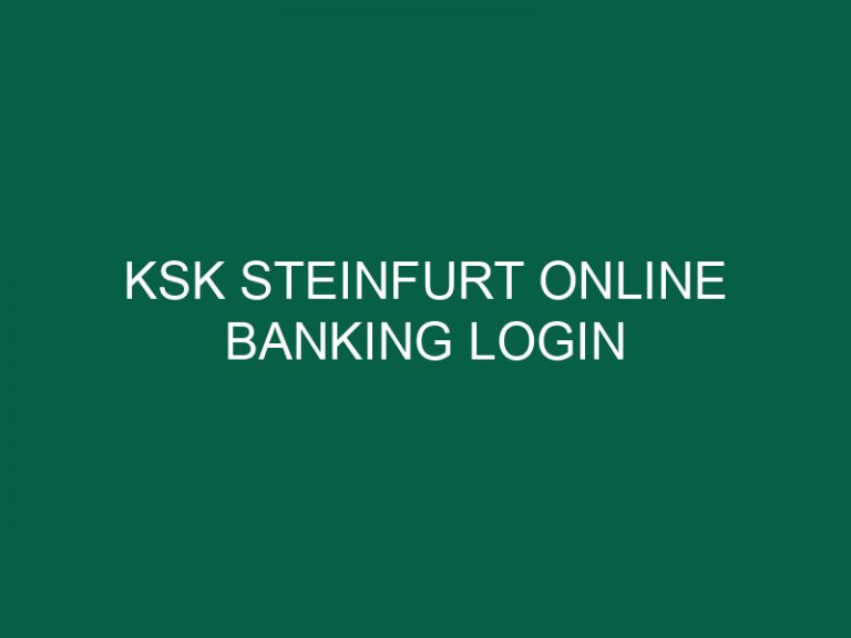 Ksk Steinfurt Online Banking Login