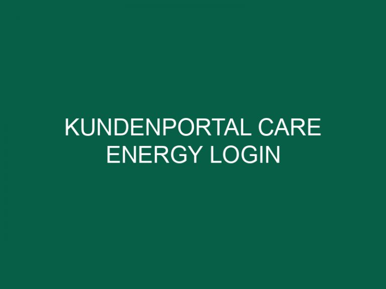 Kundenportal Care Energy Login