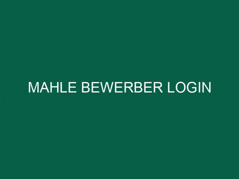 Mahle Bewerber Login