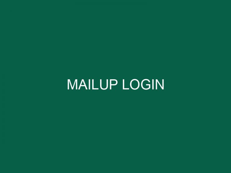 Mailup Login