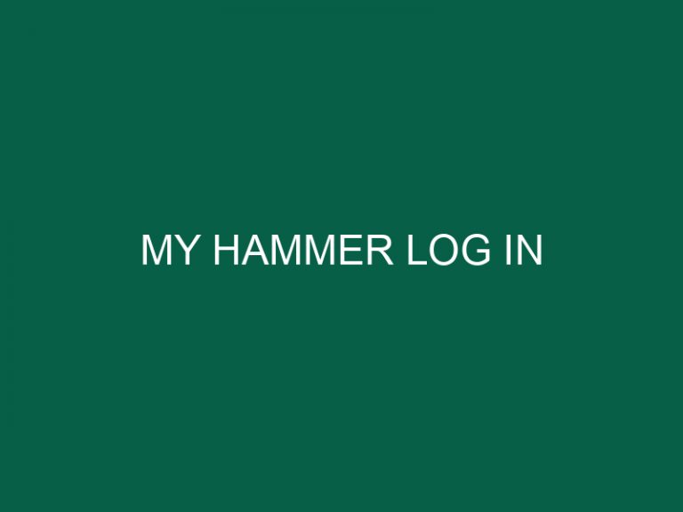 My Hammer Log In