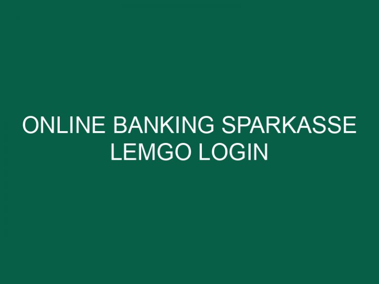 Online Banking Sparkasse Lemgo Login
