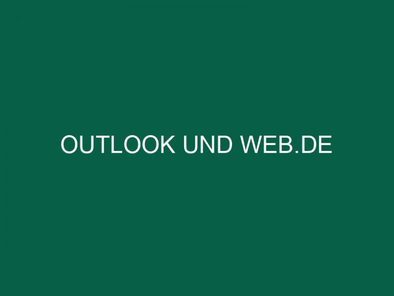 Outlook Und Web.De