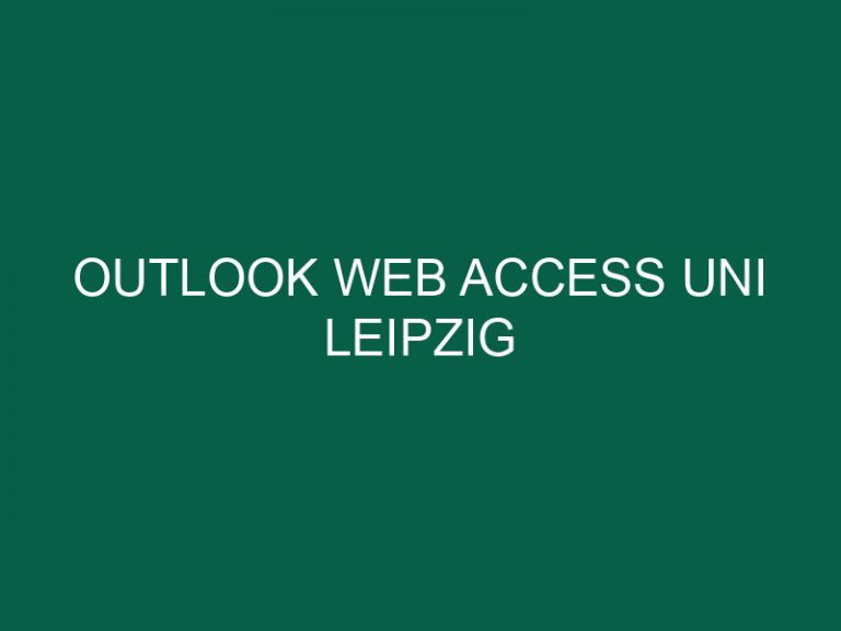 Outlook Web Access Uni Leipzig