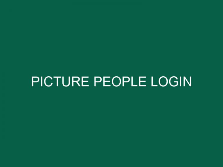 Picture People Login