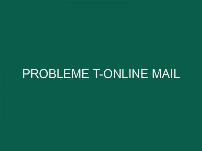 Probleme T-Online Mail