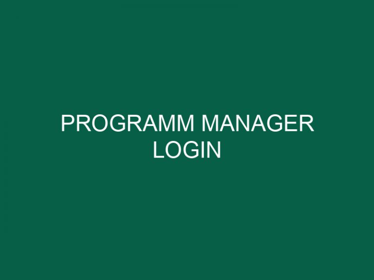 Programm Manager Login