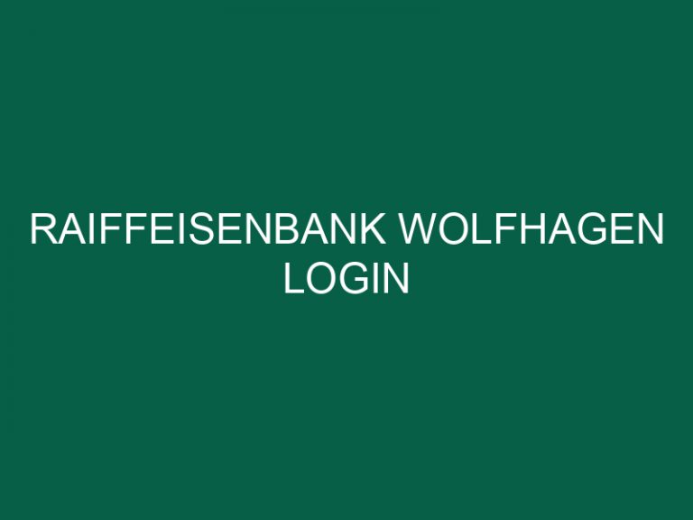 Raiffeisenbank Wolfhagen Login