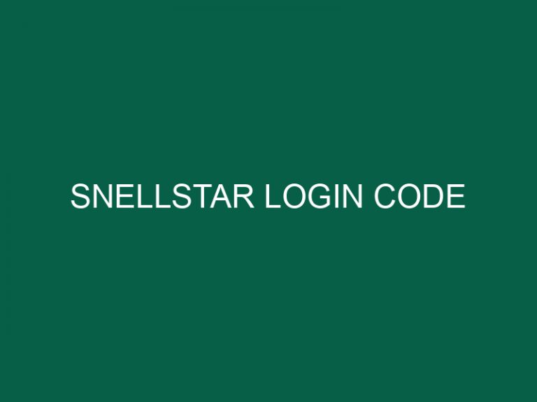 Snellstar Login Code