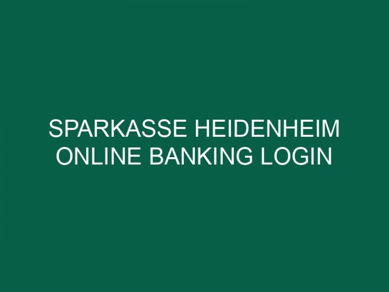 Sparkasse Heidenheim Online Banking Login