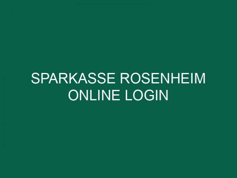 Sparkasse Rosenheim Online Login