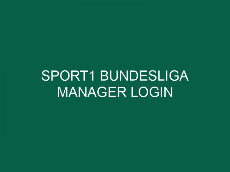 Sport1 Bundesliga Manager Login