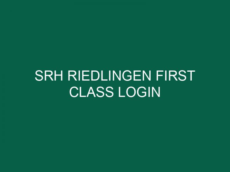 Srh Riedlingen First Class Login