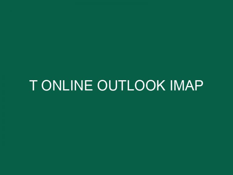T Online Outlook Imap