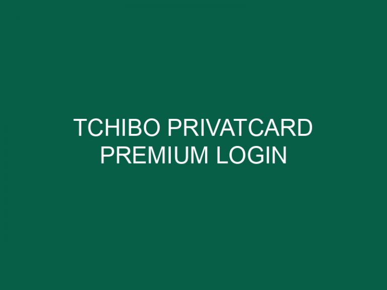 Tchibo Privatcard Premium Login