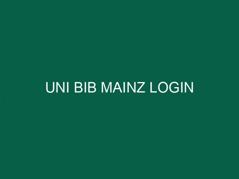 Uni Bib Mainz Login