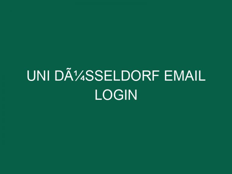 Uni DÃ¼sseldorf Email Login