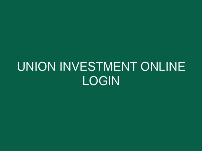 Union Investment Online Login