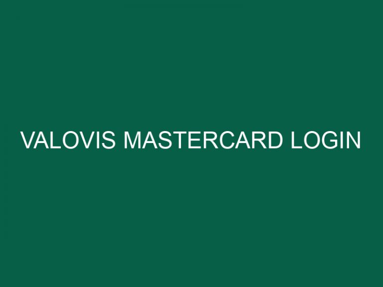 Valovis Mastercard Login