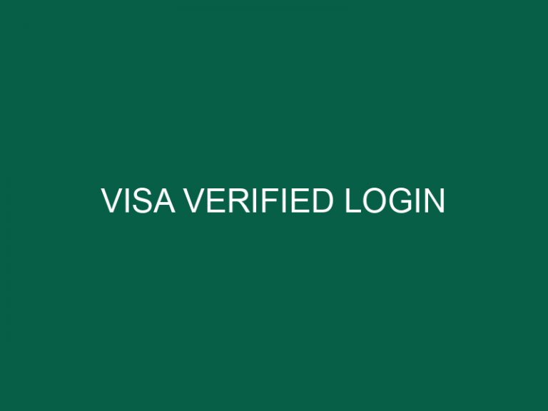 Visa Verified Login