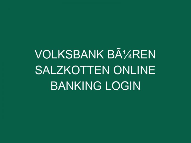 Volksbank BÃ¼ren Salzkotten Online Banking Login
