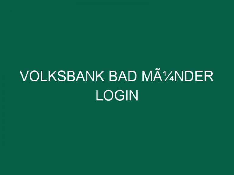 Volksbank Bad MÃ¼nder Login