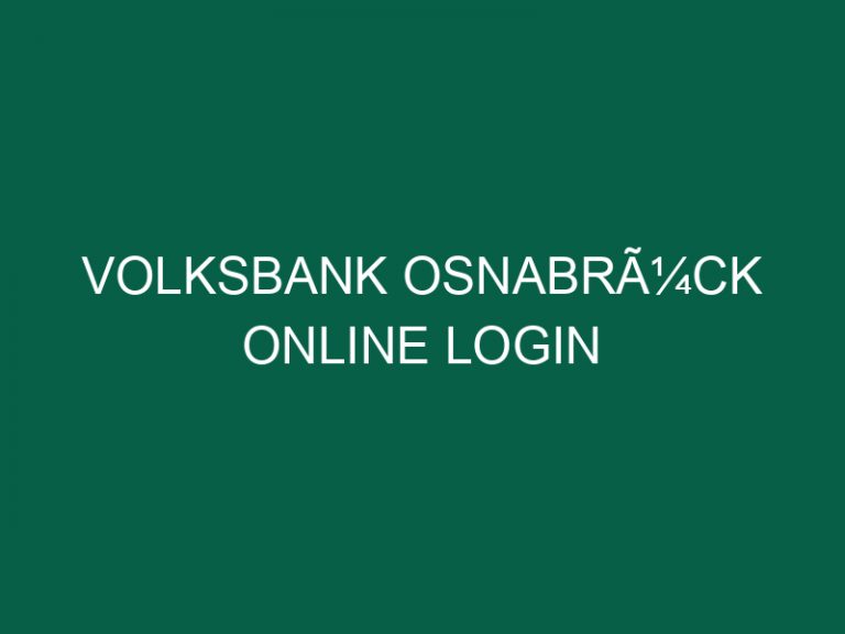 Volksbank OsnabrÃ¼ck Online Login