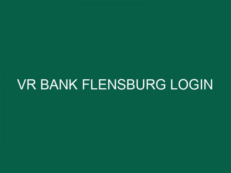 Vr Bank Flensburg Login