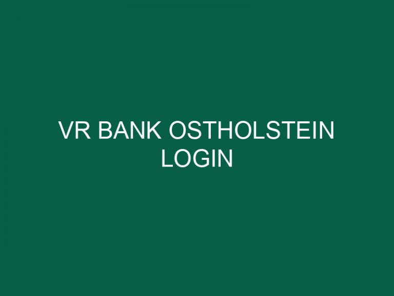 Vr Bank Ostholstein Login