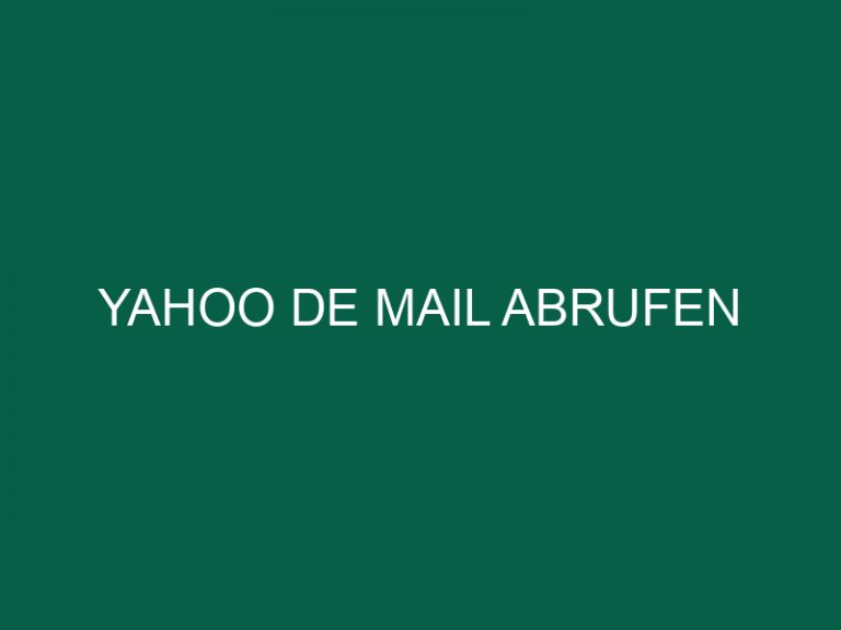 Yahoo De Mail Abrufen