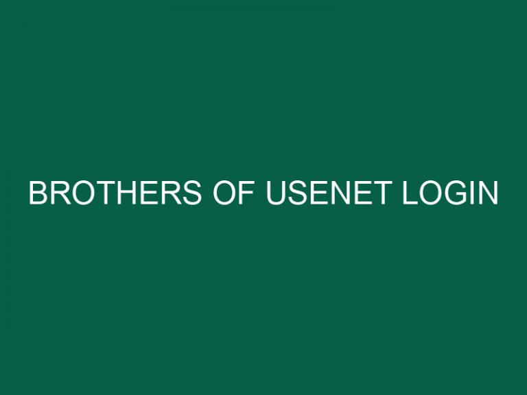 Brothers Of Usenet Login