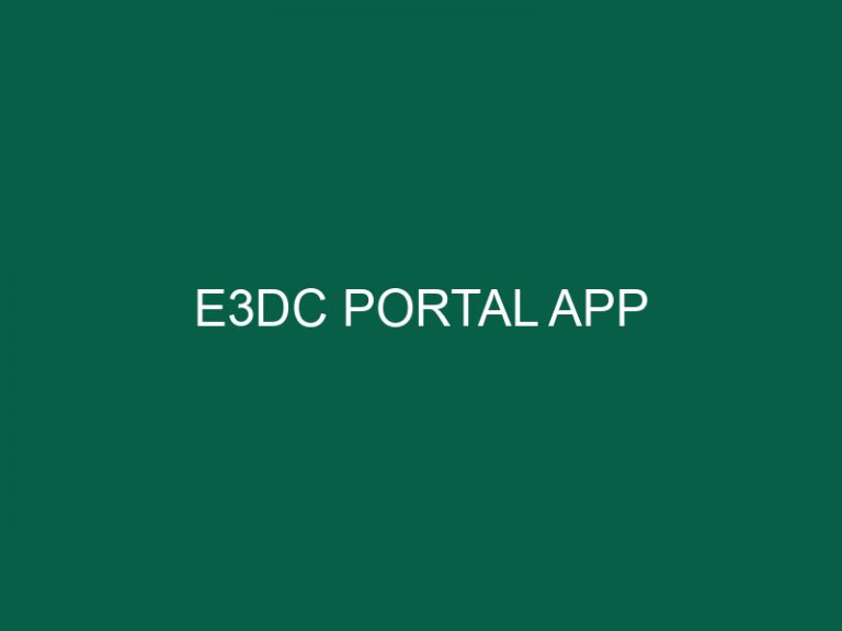 E3Dc Portal App