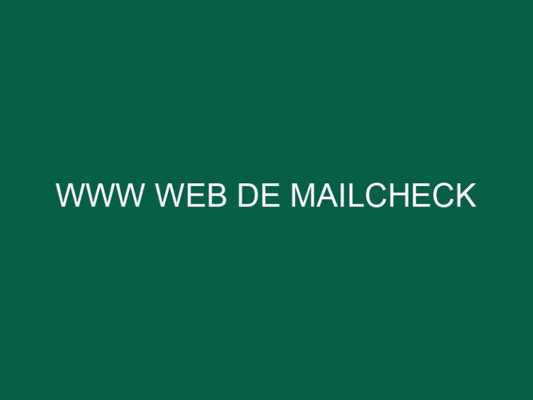 Www Web De Mailcheck